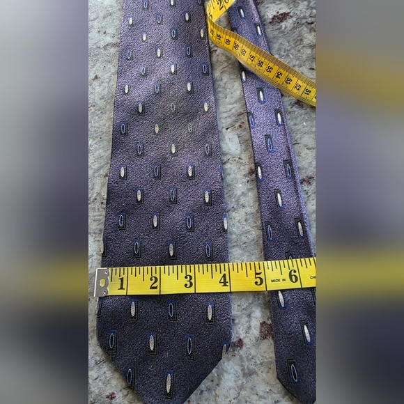 Di Moggio Mens Formal Silk Neck tie 60Lx4W Navy Blue Silver Preppy Professional - Picture 3 of 4